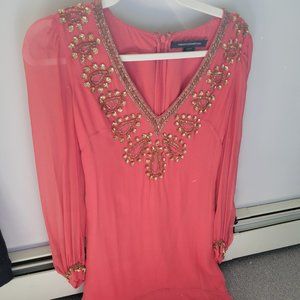 Long sleeve gorgeous coral dress